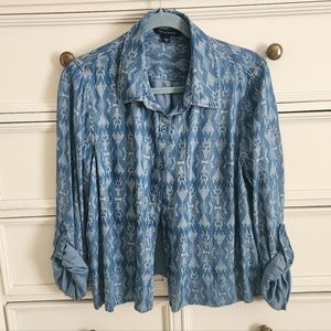 Zac & Rachel Southwestern Debim Style Button Down - Hand Cropped